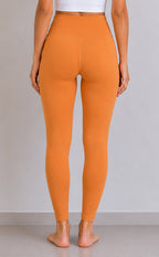 Dark Peach Cotton Stretch Ankle Length Legging