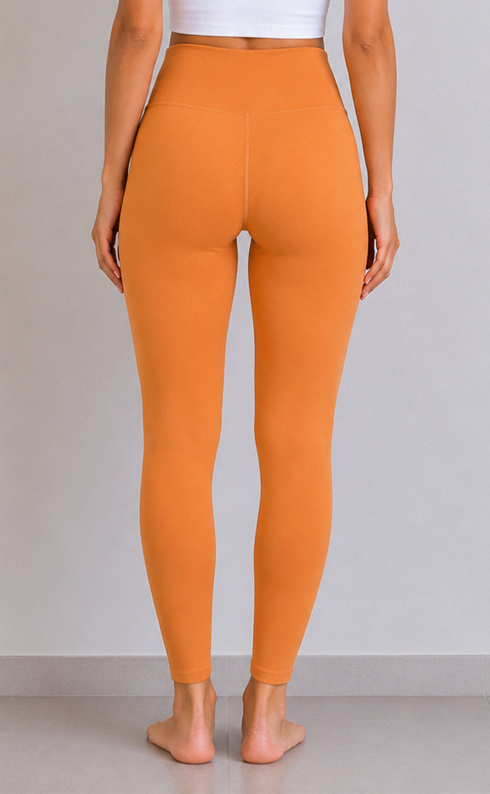 Dark Peach Cotton Stretch Ankle Length Legging