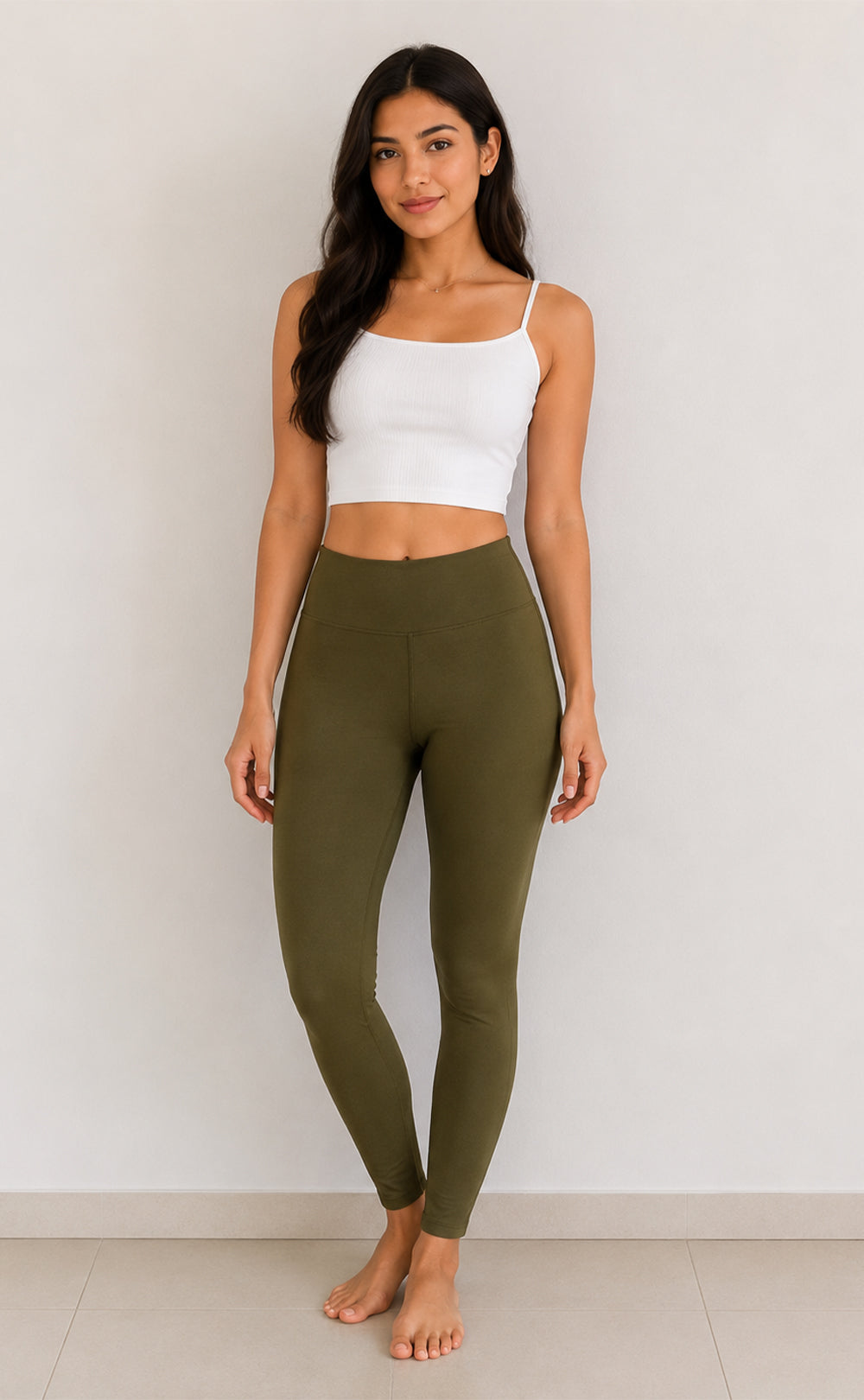 Mehndi Green Cotton Stretch Ankle Length Legging