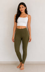 Mehndi Green Cotton Stretch Ankle Length Legging
