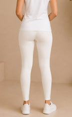 White Cotton Stretch Ankle Length Legging