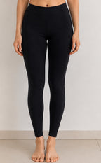 Black Cotton Stretch Ankle Length Legging