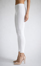Pure White Cotton Stretch Ankle Length Legging