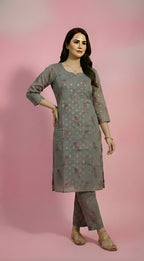 Koel Print Straigt kurti