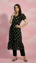 Swan Print Flair Kurti