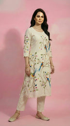 Bird Print Kurti Set