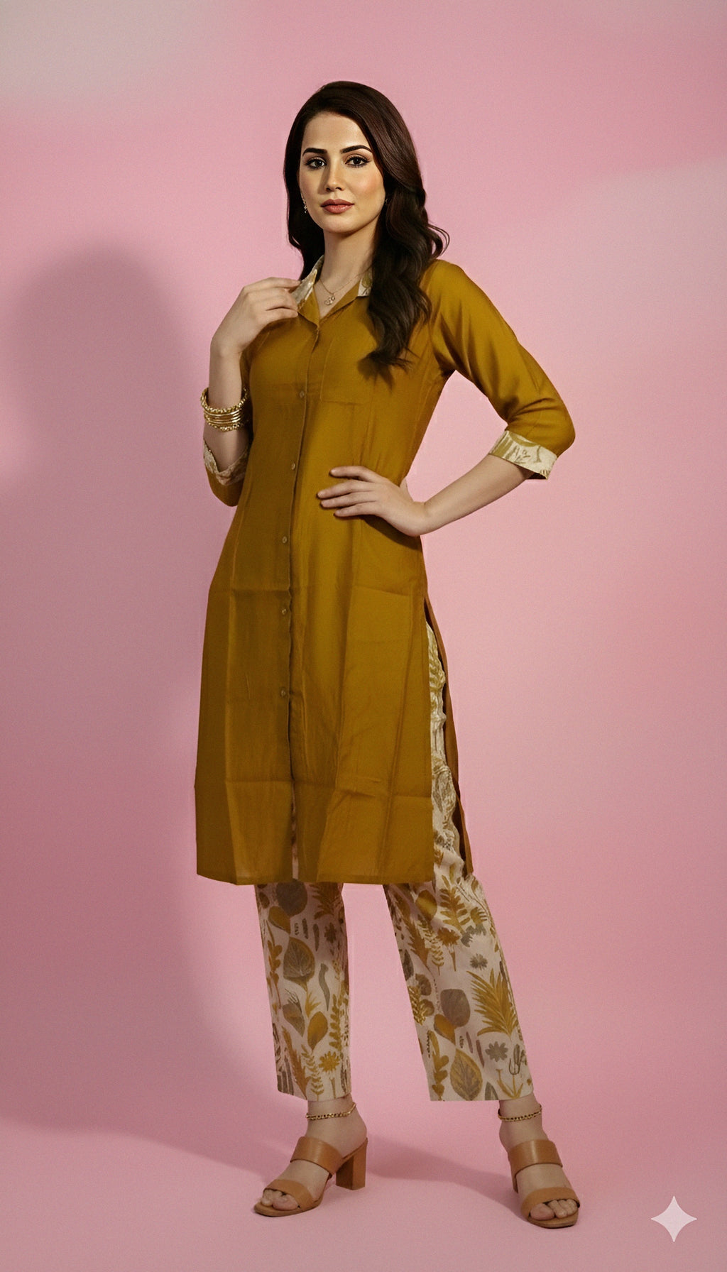 Mustard Yellow Plazo Set