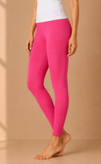 Candy Pink Cotton Stretch Ankle Length Legging