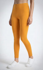 Yellow Cotton Ankle Length Legging