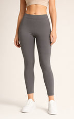 Charcoal Grey Cotton Stretch Ankle Length Legging