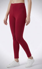 Marron Cotton Ankle Length Legging