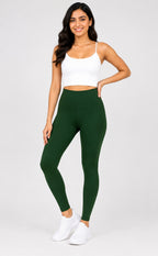 Forest Green Cotton Stretch Ankle Length Legging