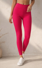 Rani Pink Cotton Stretch Ankle Length Legging