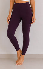 Dark Wine Cotton Stretch Ankle Length Legging