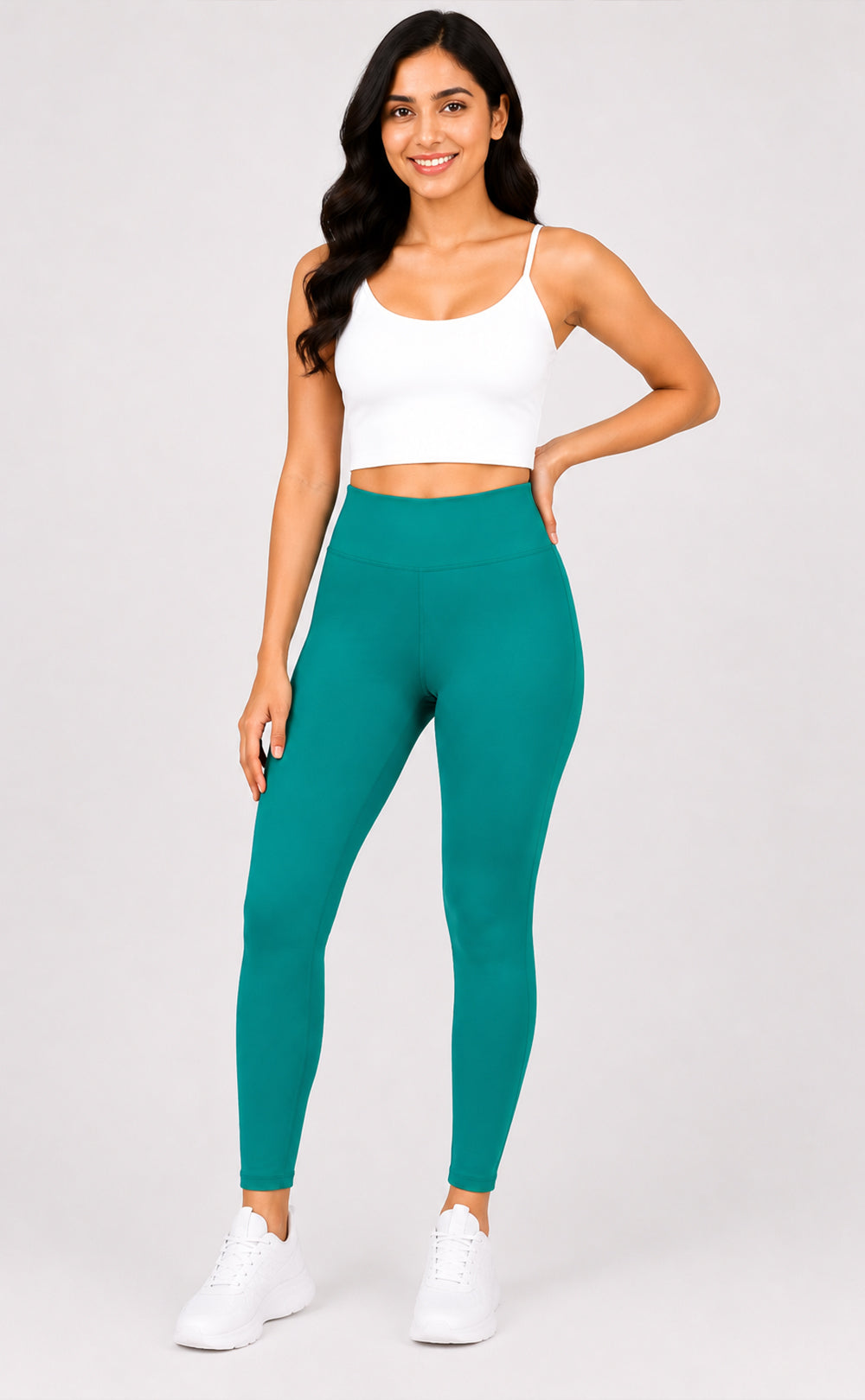 Rama Green Cotton Stretch Ankle Length Legging