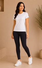 Dark Grey Cotton Stretch Ankle Length Legging