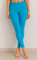 Sky Blue Cotton Stretch Ankle Length Legging