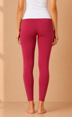 Deep Pink Cotton Stretch Ankle Length Legging