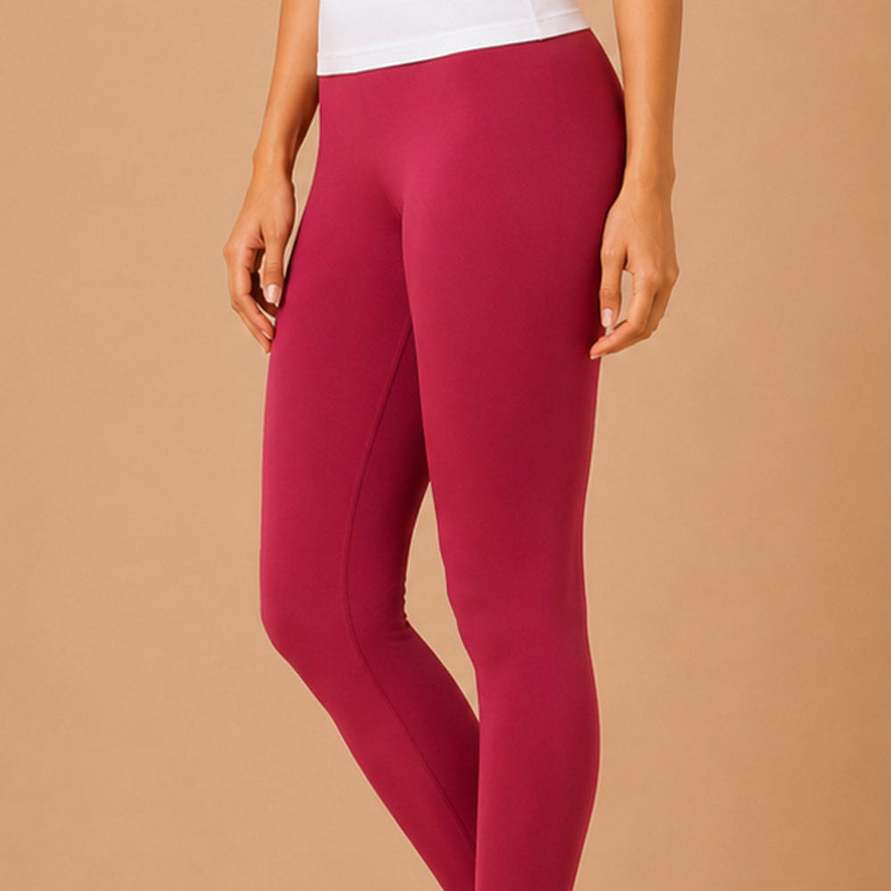 Deep Pink Cotton Stretch Ankle Length Legging