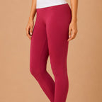Deep Pink Cotton Stretch Ankle Length Legging