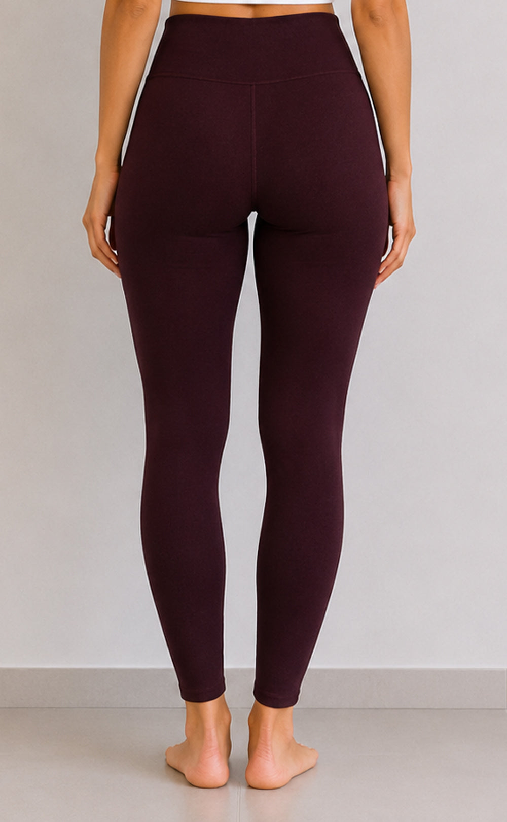Dark Chocolate Brown Cotton Stretch Ankle Length Legging