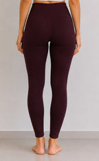 Dark Chocolate Brown Cotton Stretch Ankle Length Legging