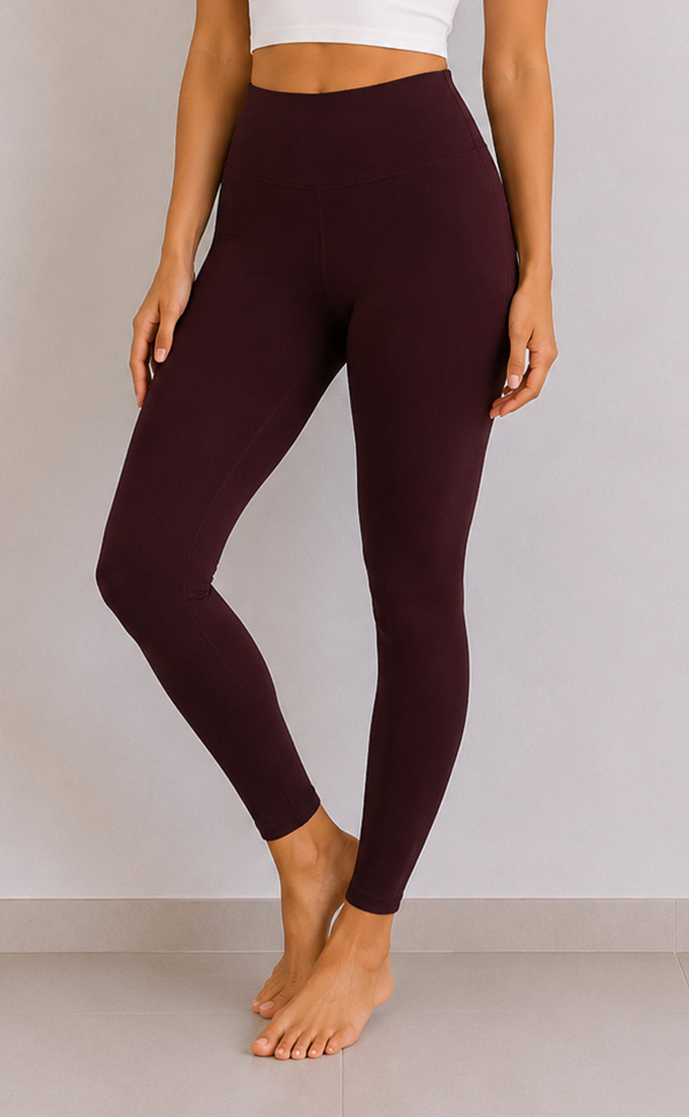 Dark Chocolate Brown Cotton Stretch Ankle Length Legging