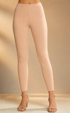 Peach Cotton Stretch Ankle Length Legging