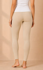 Half White Cotton Stretch Ankle Length Legging