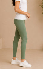Mint Green Cotton Stretch Ankle Length Legging