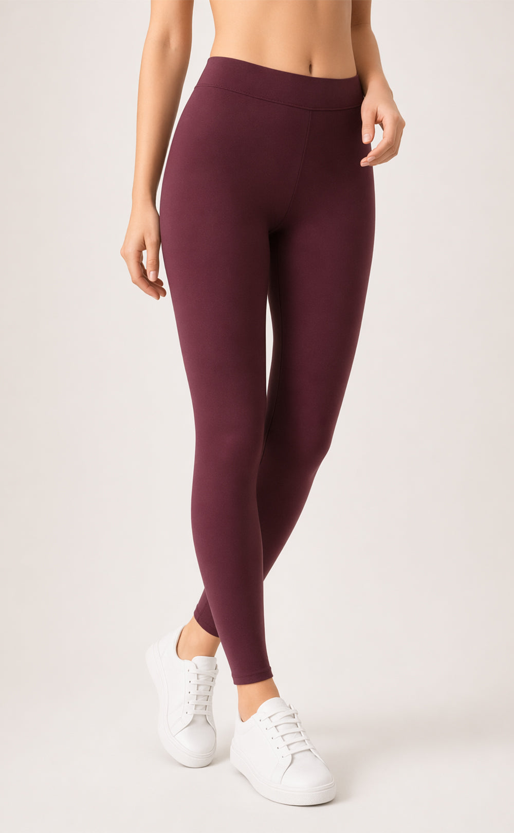 Pinkish Brown Cotton Stretch Ankle length Legging