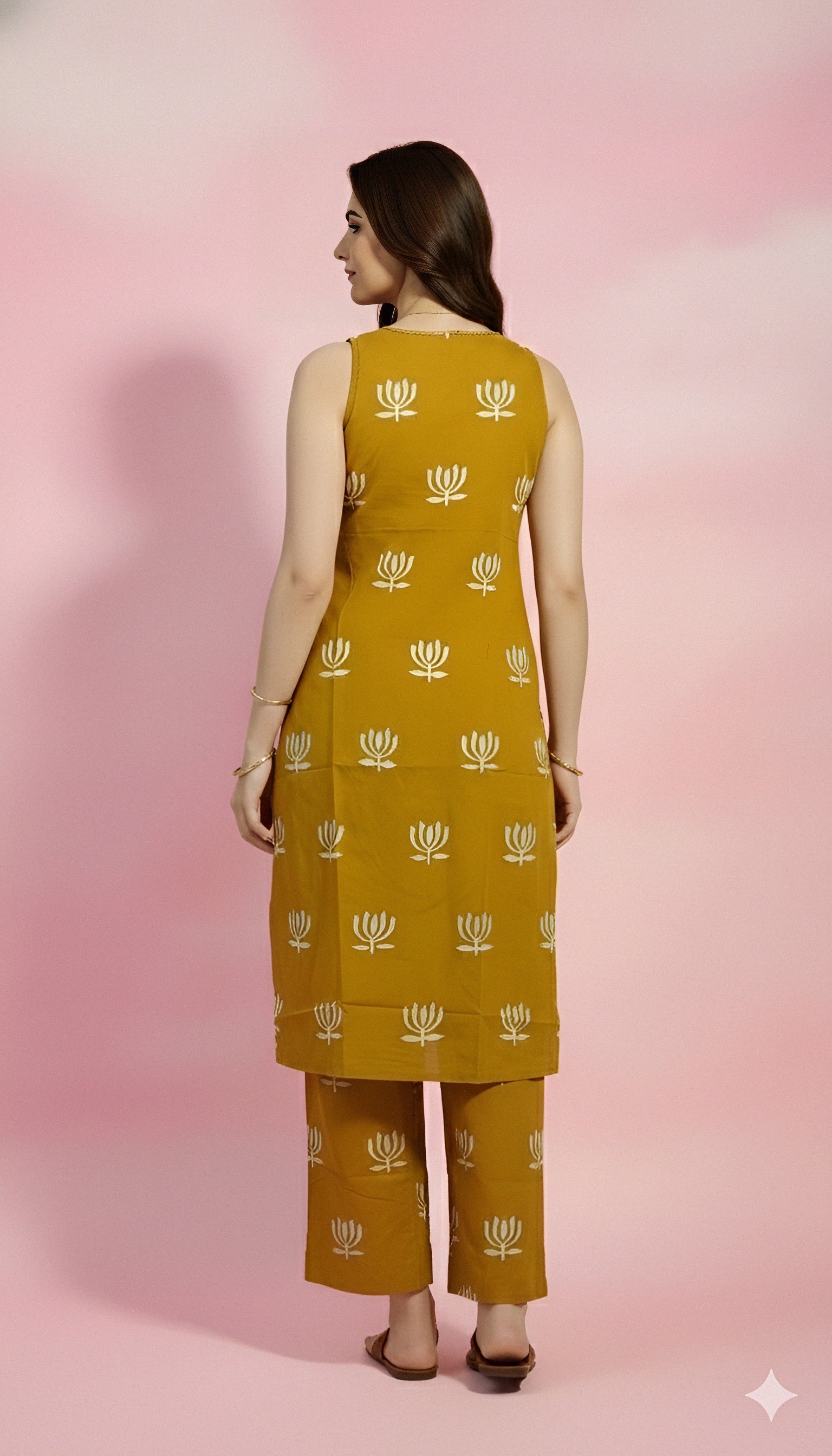 Lotus Printed Long Length Co-ord Set