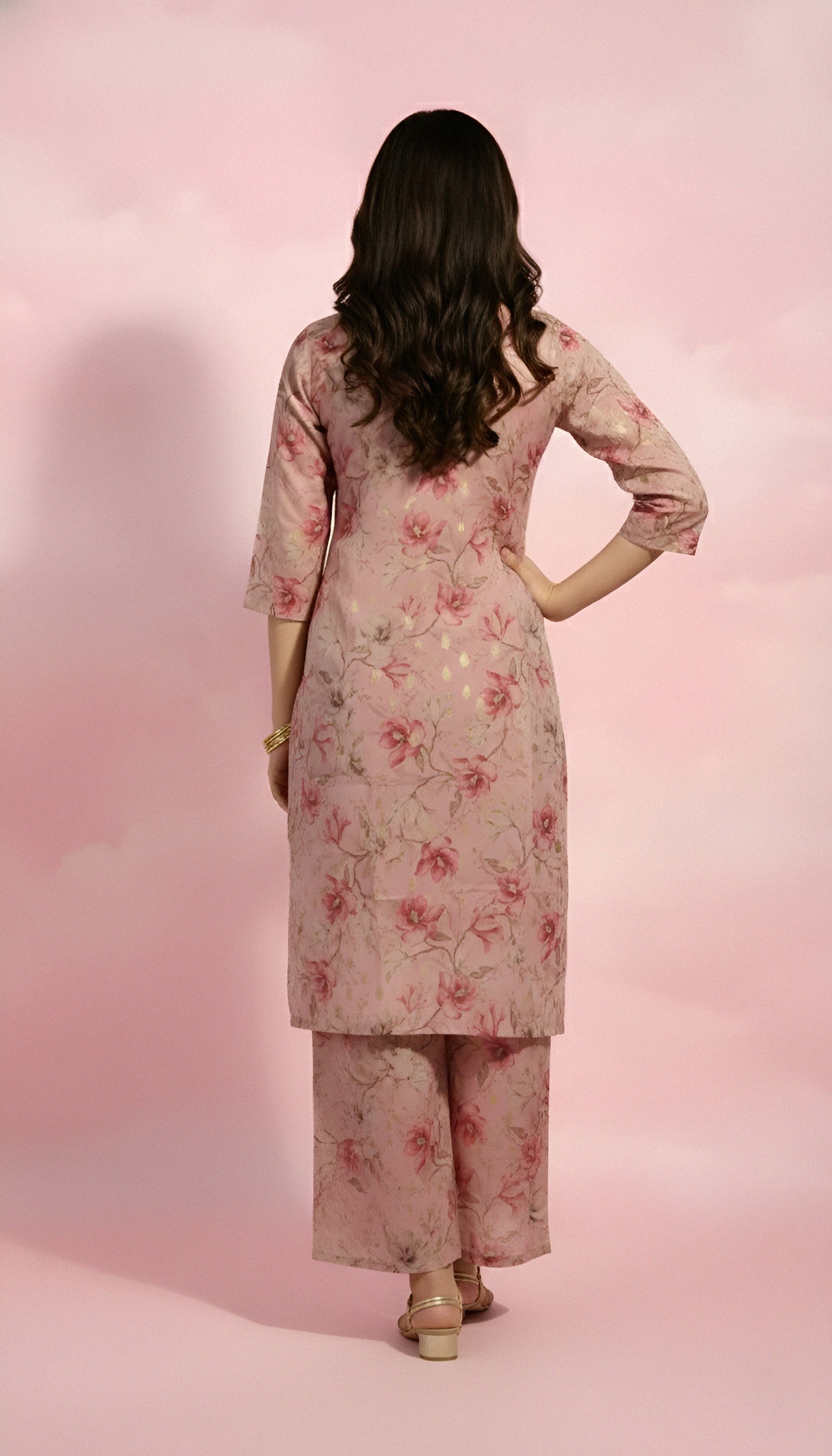 Blush Pink Straight Kurti
