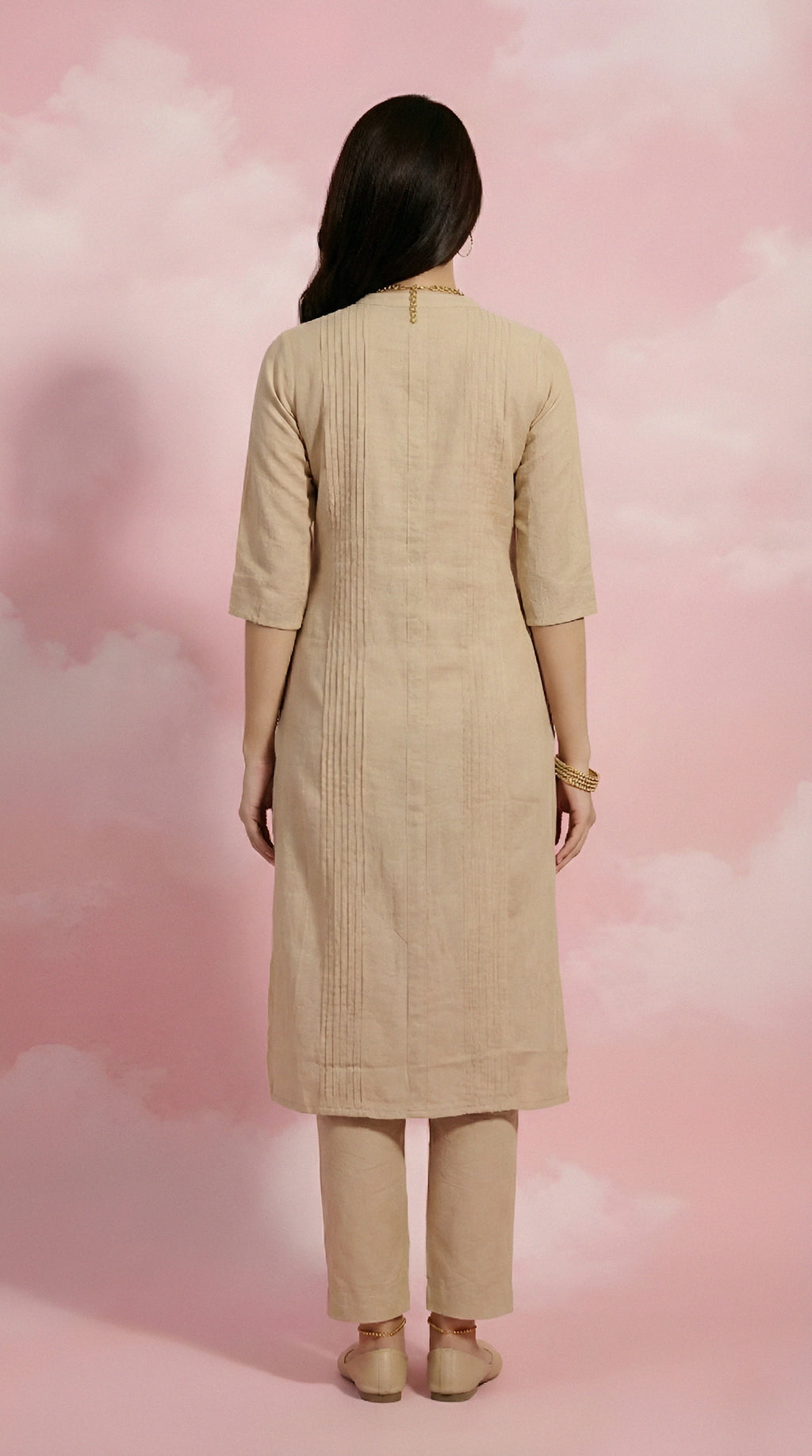 Whisper-White Straight Kurti