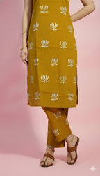 Lotus Printed Long Length Co-ord Set