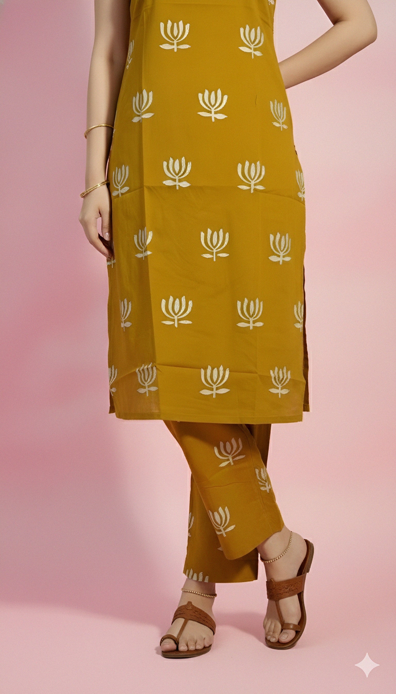 Lotus Printed Long Length Co-ord Set