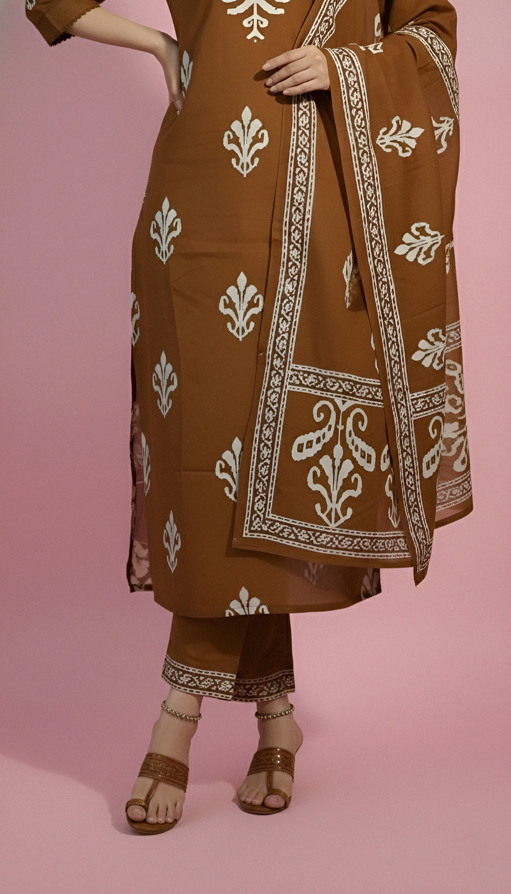 Brown Kurti Set