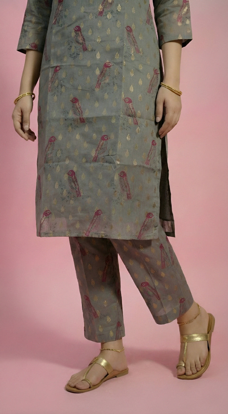 Koel Print Straigt kurti