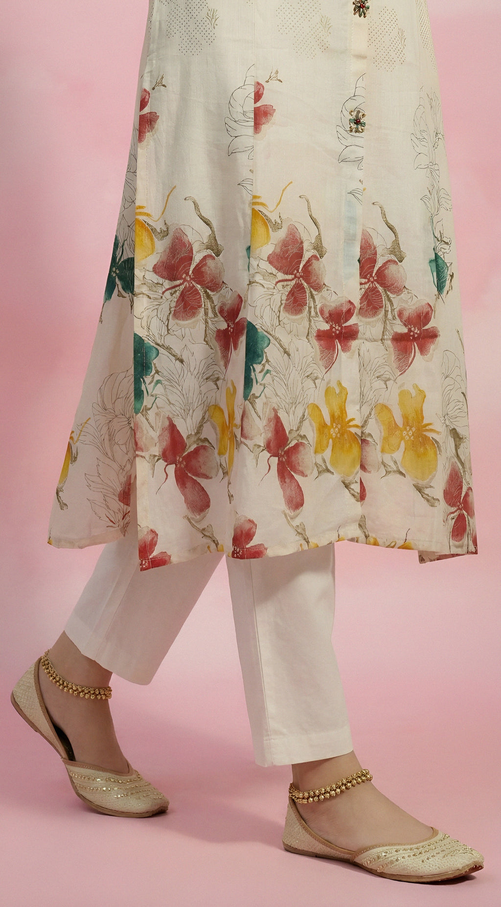 Floral Print Flair Kurti
