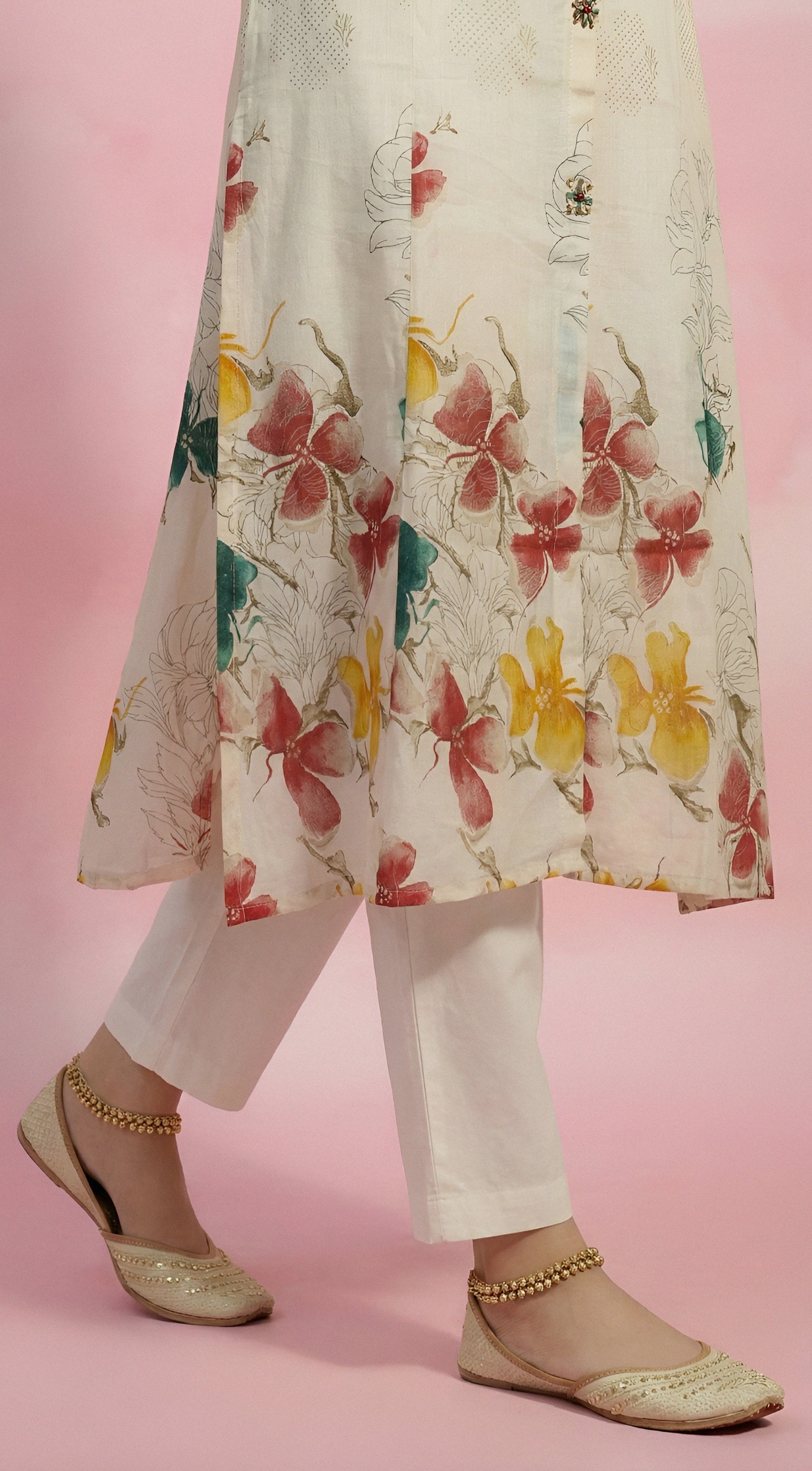 Floral Print Flair Kurti