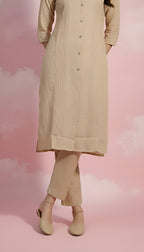 Whisper-White Straight Kurti