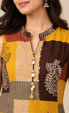 Mustard Yellow Vatican Abstract Printed Co-ord Set