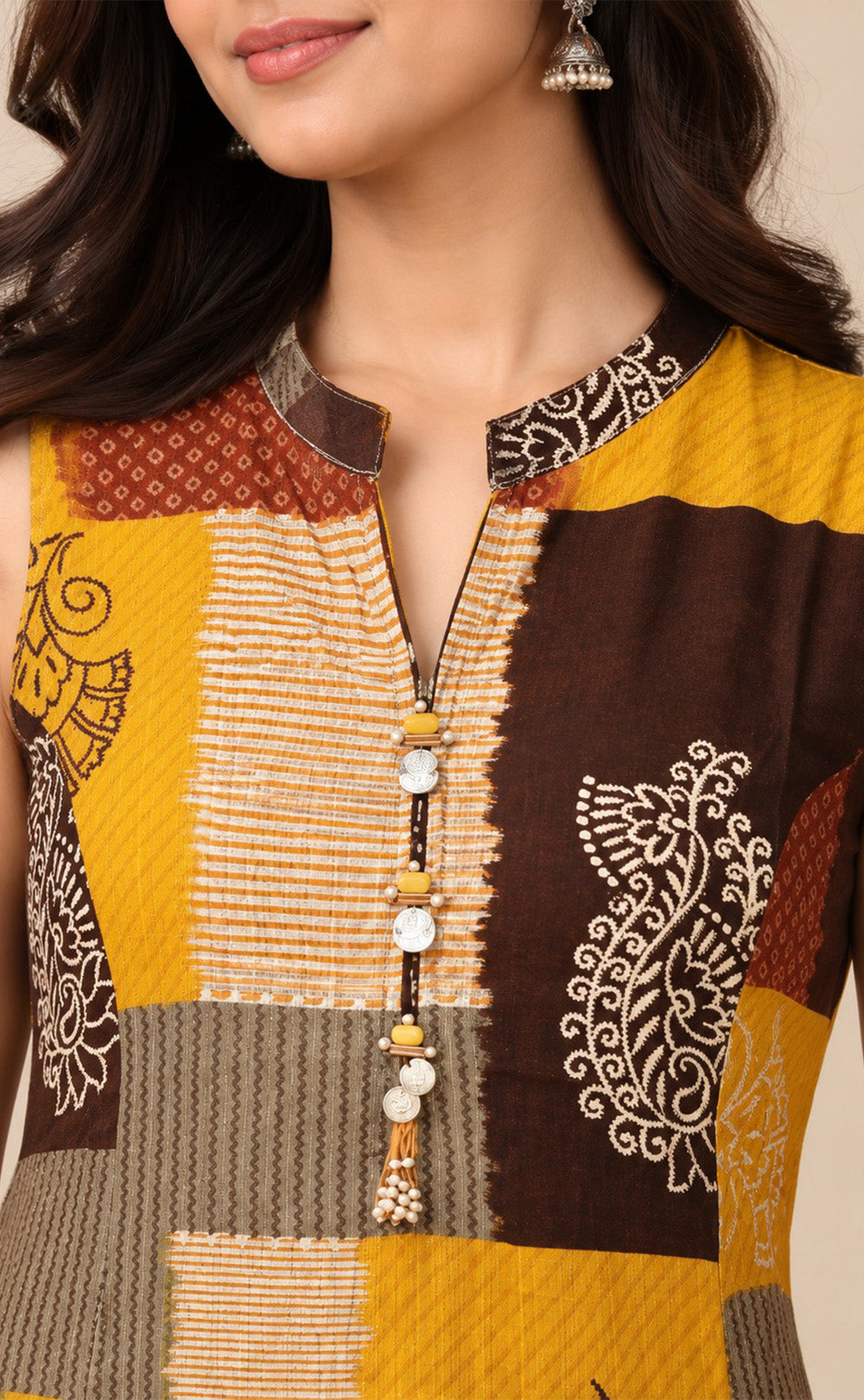 Mustard Yellow Vatican Abstract Printed Co-ord Set