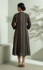 Teal Blue Silk Modal all over printed Flair Kurti