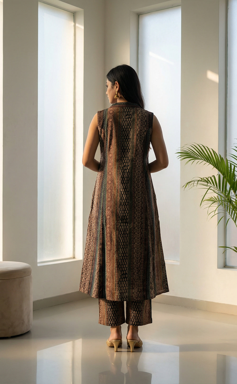 Chocolate Brown Modal All over printed Co-ord Set