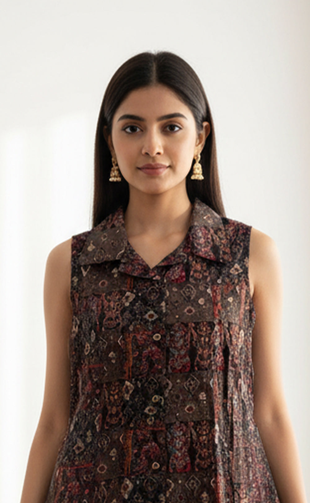 Charcoal Gray Mix Modal Silk Printed Co-ord Set