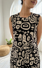Black Cotton Abstract printed Co-ord Set