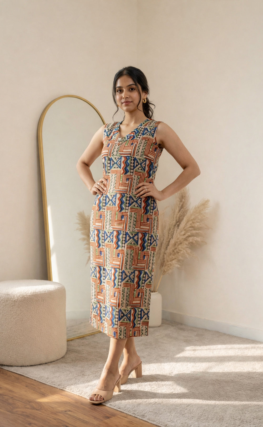 Multiple Cotton Kalamkari printed Straight Kurti