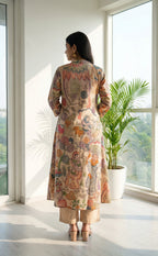 Cream Cotton Kalamkari Printed Co-ord Set