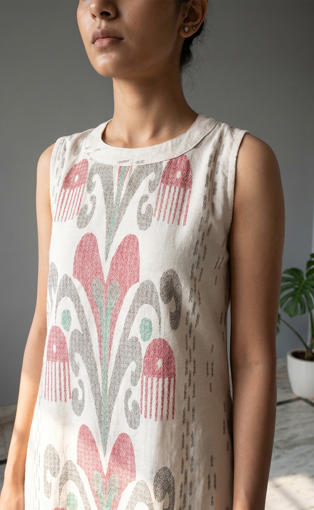 Cream Cotton All-Over Ethnic Printed Co-ord Set